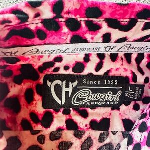 Cowgirl Hardware Pink Leopard Print Shirt